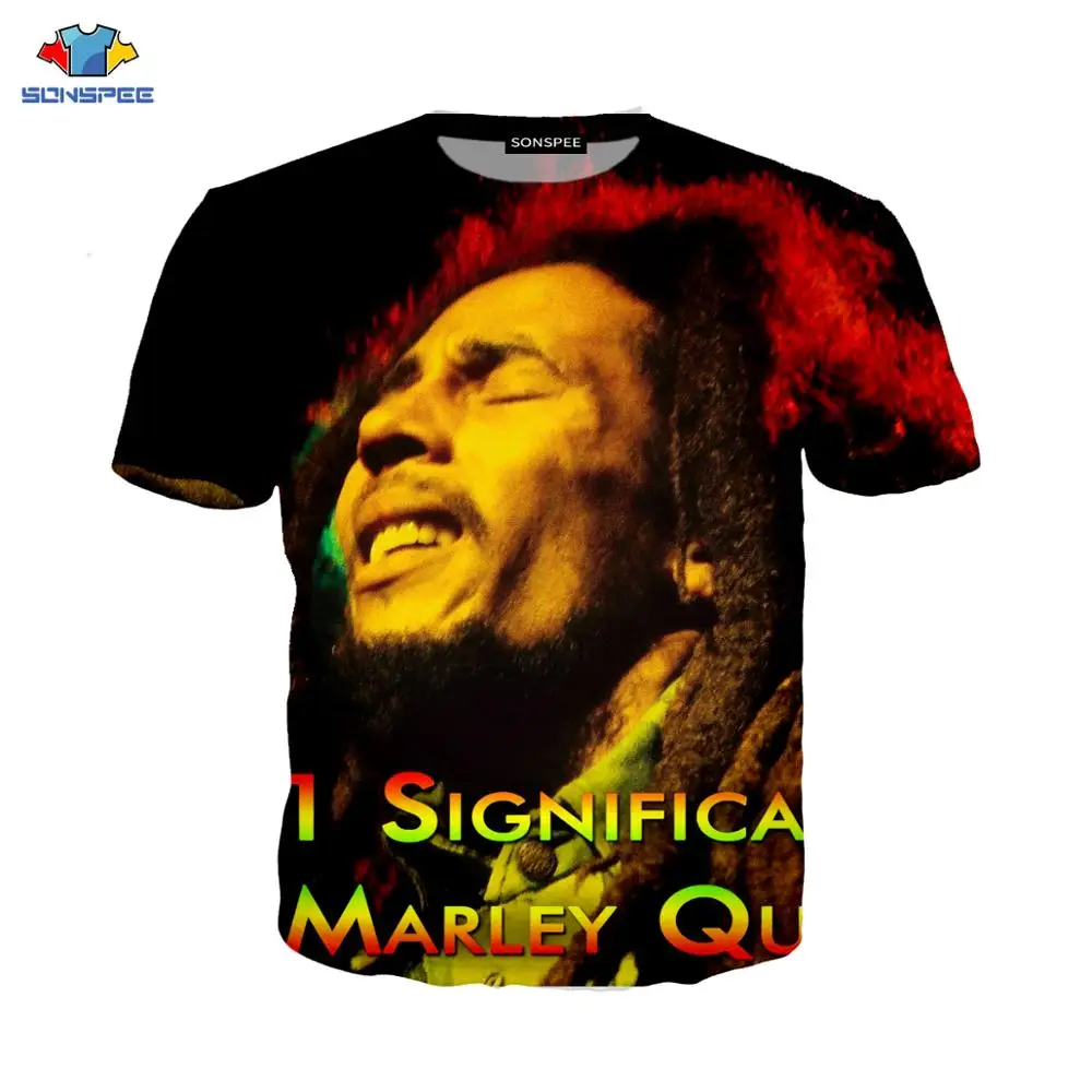 Мужская футболка для бега SONSPEE Super Rock Singer Bob Marley компрессионная Спортивная