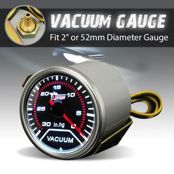 

2 Inch 52MM Universal ABS Auto Red LED Vacuum Car Gauge 30 - 0 IN.HG Meter