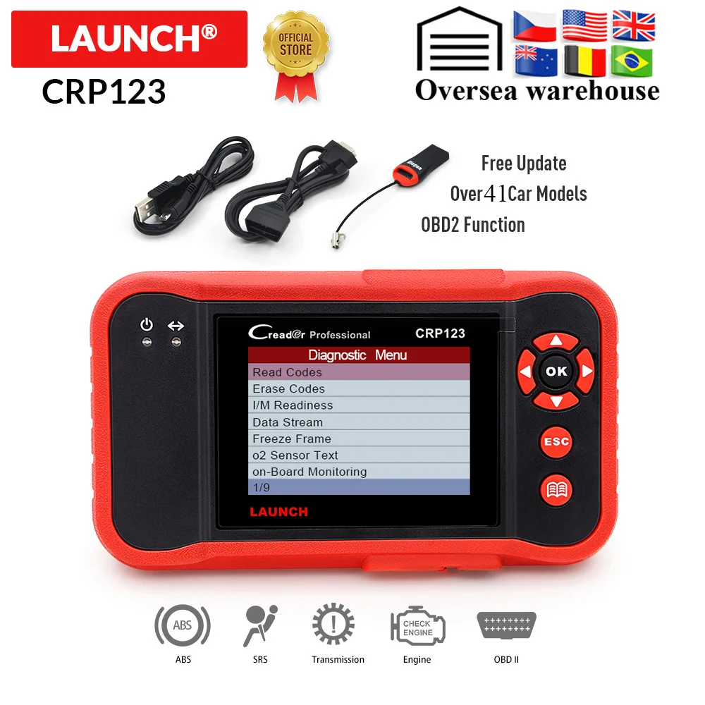 LAUNCH Creader CRP123 Профессиональный считыватель кодов OBD2 сканер X431 CRP 123 автоматический
