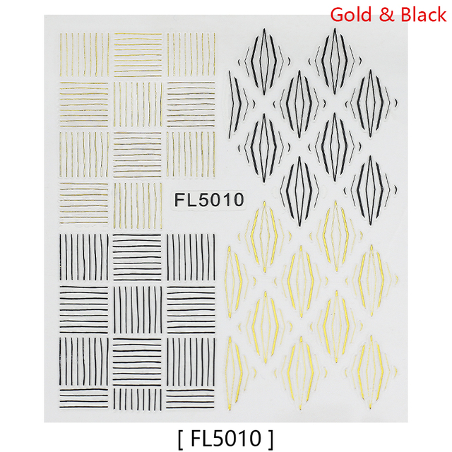 Beaute Gold Silver Nails Sticker Foil Striping Self Adhesive 3D Nail Stickers Lines Nail Art DIY Decorations Tools Supplies