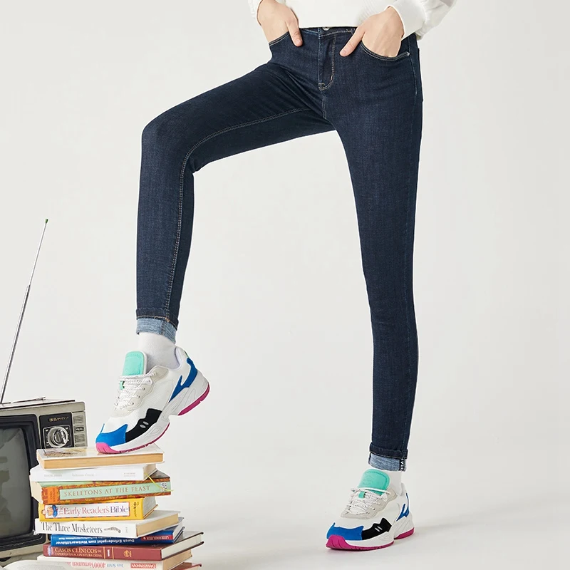 Женские джинсы SEMIR, новинка, зимняя Корейская версия, тонкие укороченные штаны, тонкие Стрейчевые женские штаны, хлопковые джинсы - Цвет: primary colours