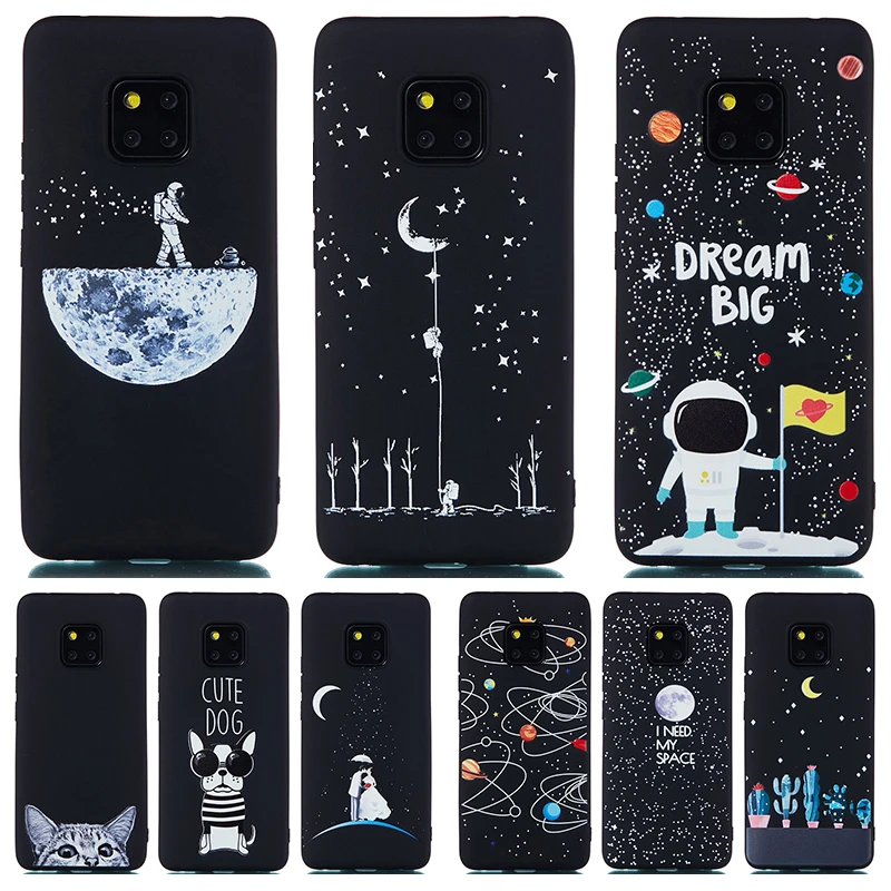 

Soft silicone TPU cases For Huawei P30 P20 Mate20 Lite Pro Honor 8X 8lite 9lite 10lite V20 Capa Space Moon Planet back Cover