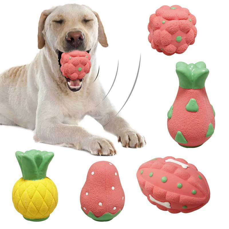 

Cute Dog Squeaky Toys Small Dog Latex Toys Latex Puppy Chew Toys Pet Supplies for Dogs Artificial Fruit Ball