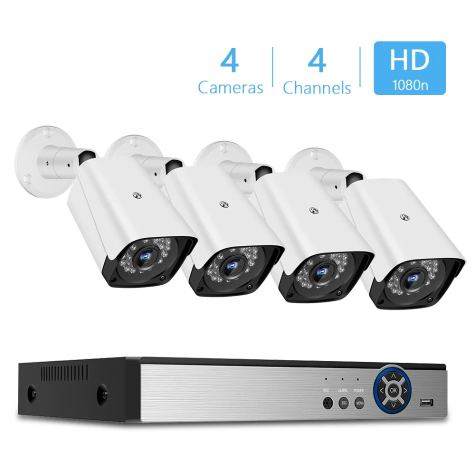 NVR CVI TVI HVR AHD 5-in-1 DVR 4CH/8CH CCTV рекордер+ 4 шт. Камера видеонаблюдения CCTV безопасности комплект системы безопасности на открытом воздухе - Цвет: kit 2