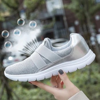 

women walking Shoes Breathable women Sneakers women running Shoe For famle Footwear 2019 autumn new reflective mas size 36-42
