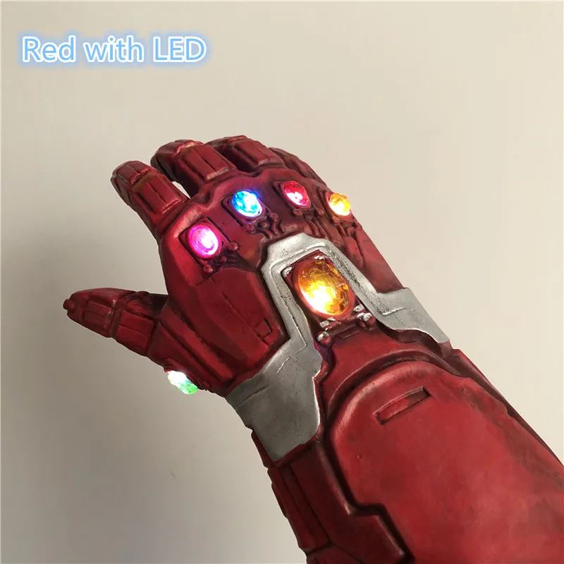 Red with LED Светодиодный перчатка для Железного человека 4 Ultimate светодиодный перчатка для Железного человека Tony Stark аксессуары для косплея реквизит - Испускаемый цвет: Red with LED