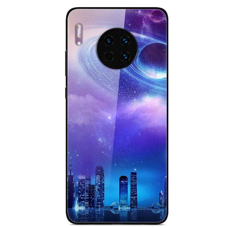01 Для huawei mate 30 Pro Чехол из закаленного стекла, планета космос, чехол из стекла для huawei mate 30 mate 30 Pro 30Pro Coque Shell Для huawei mate 30 Lite 30 Lite, стеклянный чехол - Цвет: 01