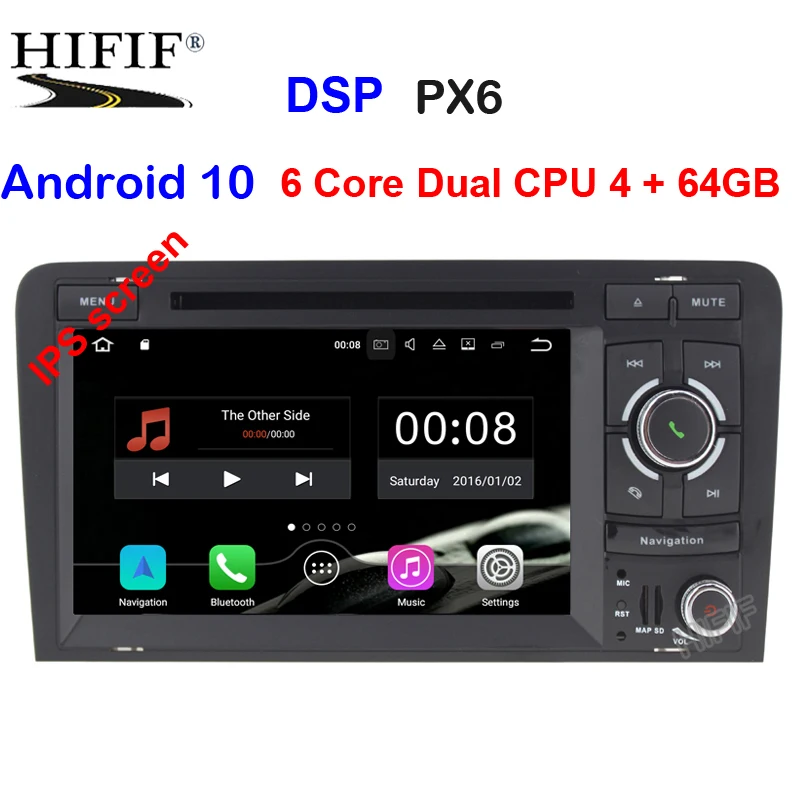 Автомагнитола IPS 2 Din Android 10 для Audi A3 8P/A3 8P1 3 дверный хэтчбек/S3 8P/RS3 автомобильный