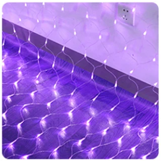 Purple Светодиодный сетчатый светильник 3x2 м, 6x4 м, сказочный светильник s, 8 режимов, переменный ток, 110 В, 220 В, для рождества, свадьбы, вечеринки, дома, для улицы, 9 цветов - Испускаемый цвет: Purple