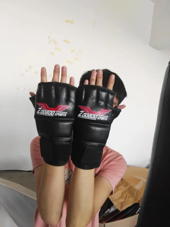 Zooboo боксерские перчатки без пальцев Sanda Beat перчатки для тхэквондо перчатки для игры в мешки с песком боксерские перчатки с полупальцами