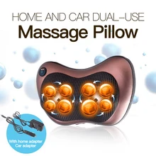 

Infrared Heating Massager Neck Shoulder Back Body Electric Massage Pillow Shiatsu Device Cervical Health Massageador Relaxation