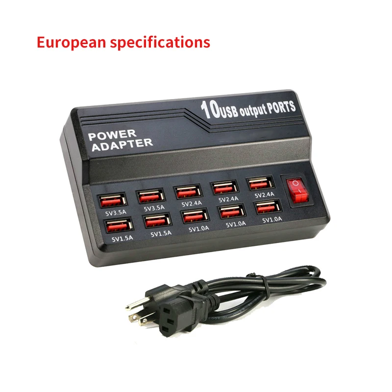 Европейский Союз (ЕС) 60 Вт Смарт 10 usb портов зарядное устройство Быстрая зарядная станция USB 12A зарядное устройство розетка пористый USB адаптер для iPad планшета мобильного телефона - Тип штекера: Европейский Союз (ЕС)