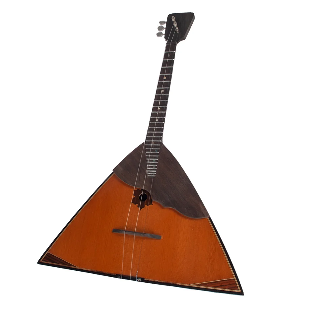 

Vintage Russian Guitar Handmade Balalaika Traditional Musical Instrument,Made of Spruce and Ebony