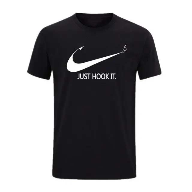 Черный Забавная футболка, милые футболки, Homme Just Hook It, мужские повседневные хлопковые топы с короткими рукавами, крутая футболка, летний Трикотажный костюм, футболка - Цвет: Черный