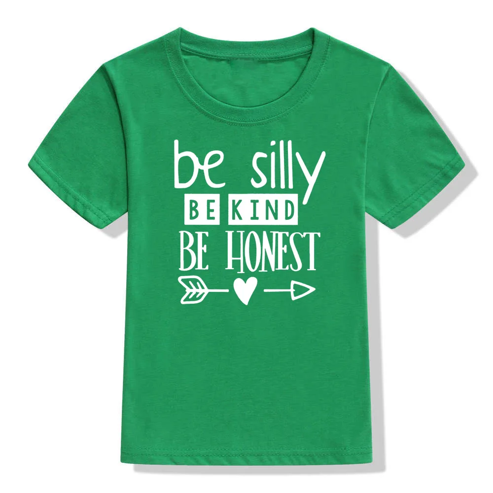 Be kind/футболка для детей; модная футболка с короткими рукавами для маленьких мальчиков и девочек; детская повседневная футболка с буквенным принтом; верхняя одежда - Цвет: 52K6-KSTGN-