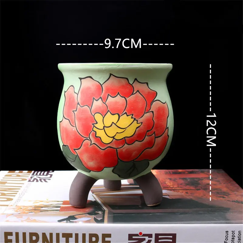 The picture color Суккулентная плантатор в горшках красивые горшечные керамические цветы для выращивания домашние декоративные растения аксессуары - Цвет: The picture color