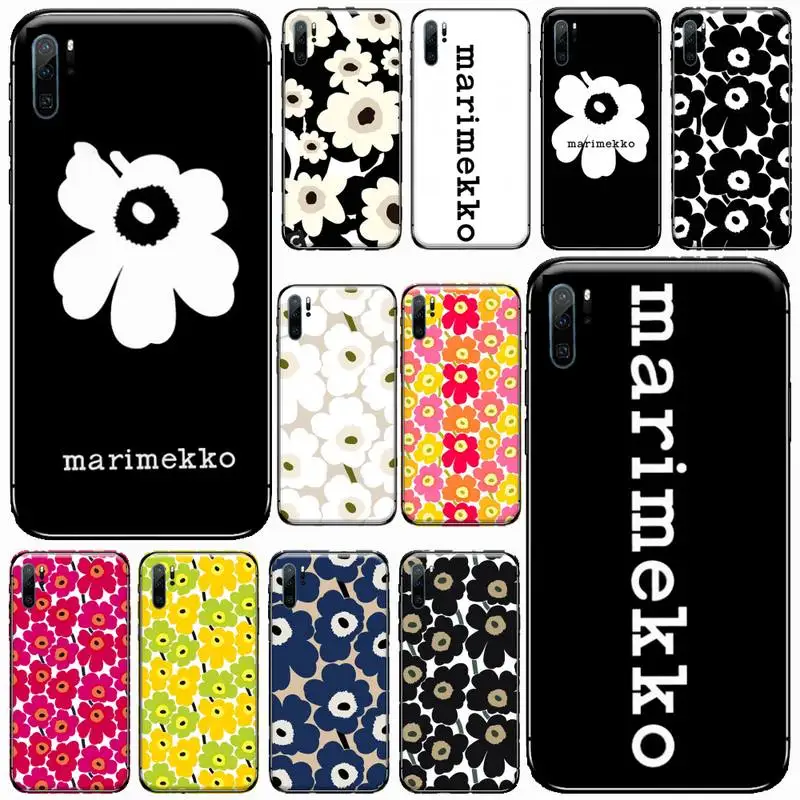 

Marimekko Flower Phone Case For Huawei honor Mate P 9 10 20 30 40 Pro 10i 7 8 a x Lite nova 5t