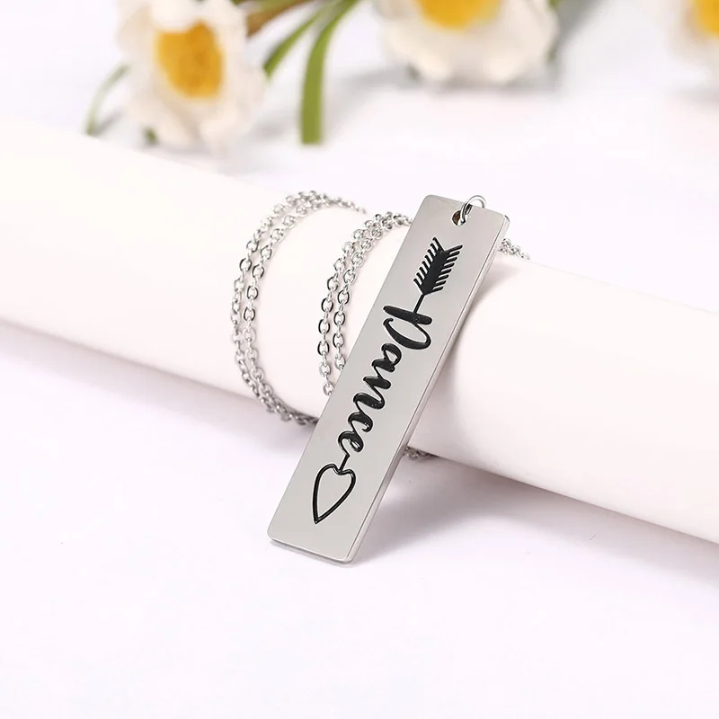 forever pendant Моя форма Выгравированные Meow wof Dance Tag ожерелье из нержавеющей стали имя ожерелье - Окраска металла: forever pendant