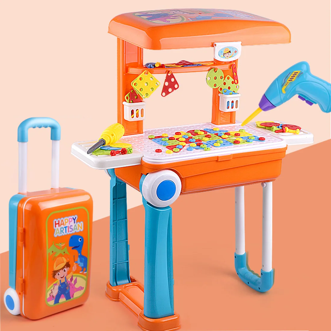 135 шт. детей Пластик ремонт верстак комплект притворяться инструментов складной чемодан развивающие игрушки ролевые игры инструмент игрушки для мальчиков