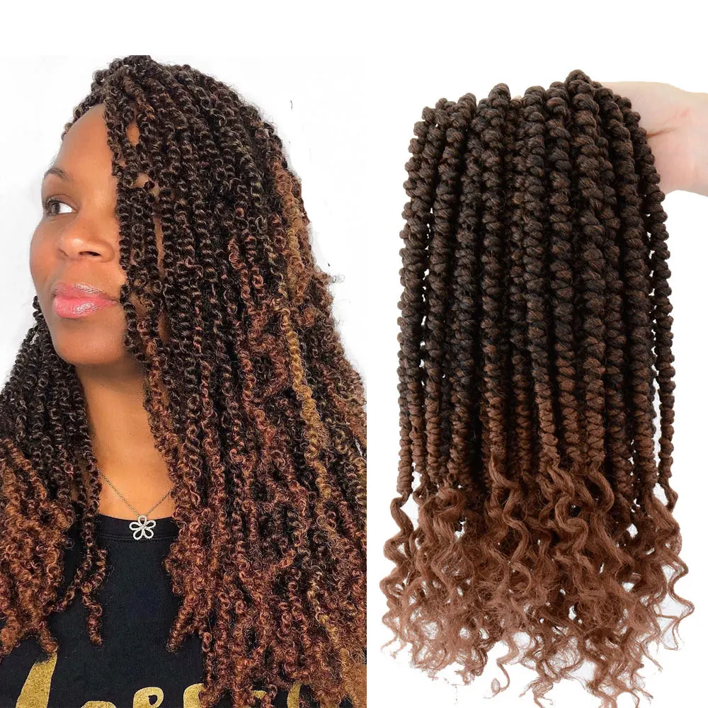 

Flyteng Spring Twist hair 12 inches black Senegalese spring twists Crochet Braids hairstyles bomb twist crochet hair