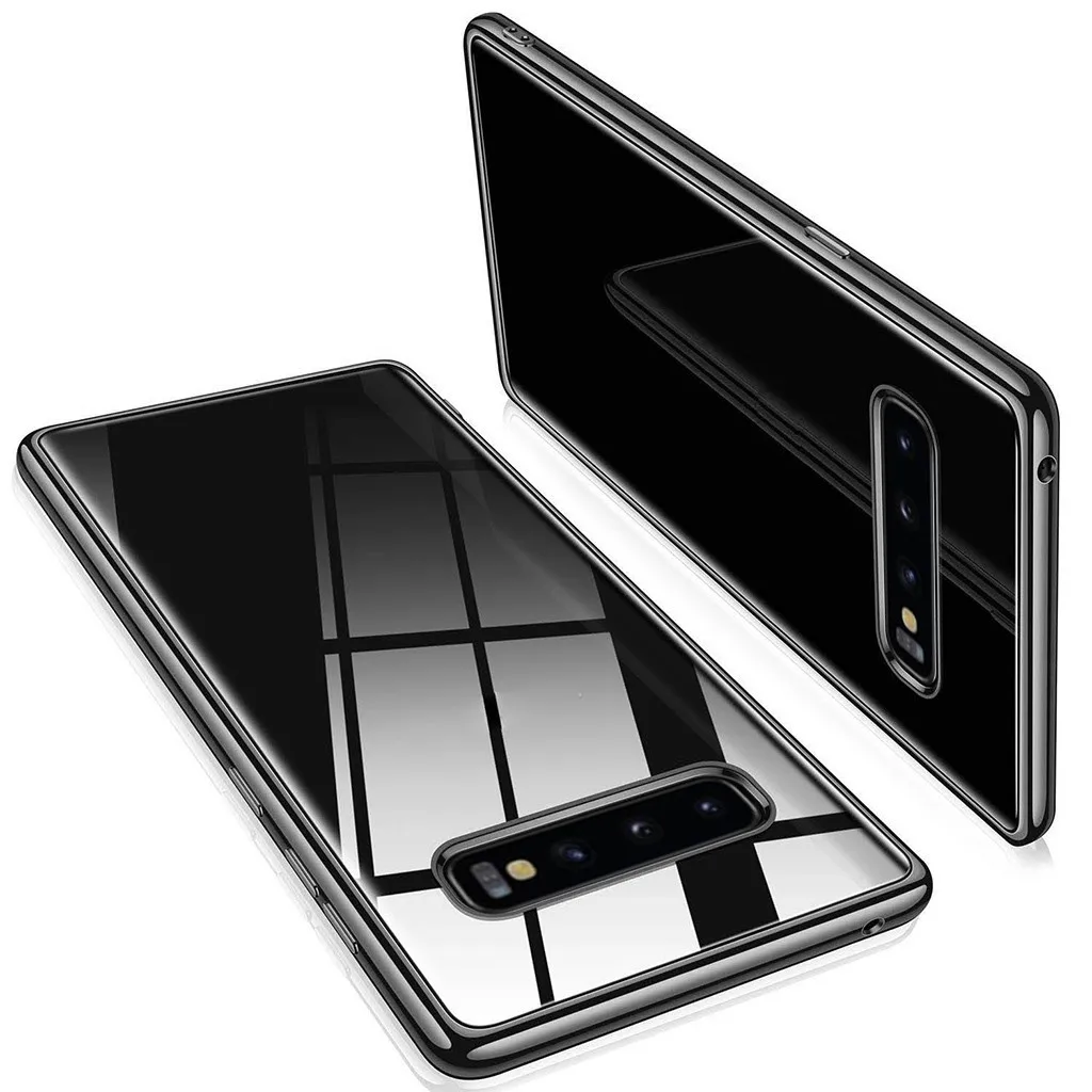 For Samsung S10 Plus Shockproof Bumper Transparent Silicone Phone case Portable Half Wrapped Phone Cases Anti-scratch Phone Case