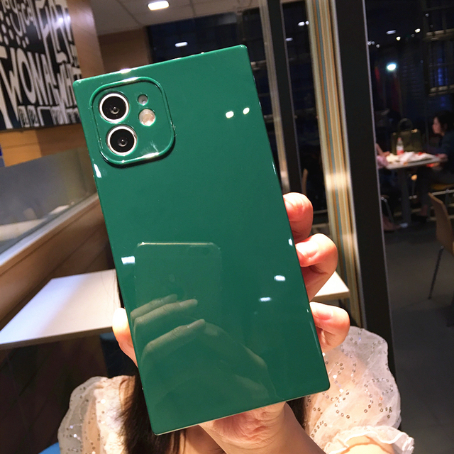 Case For iPhone 12 11 Pro 13Pro Max X XR XS Max 7 8 Plus SE 2020 13 Mini Luxury Square Design Candy Colors Soft TPU Cover