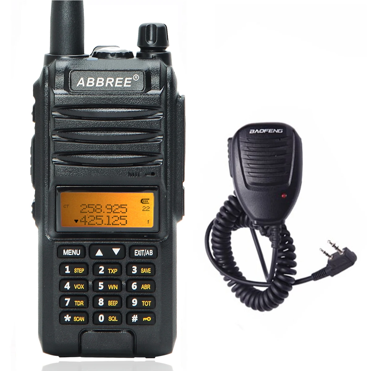 Abbree AR-F3 трехдиапазонный 8 Вт рация uhf vhf 220-260 МГц ветчина длинный диапазон ручной двухсторонний радиоприемник CB Пешие прогулки UV-5R - Цвет: add speaker