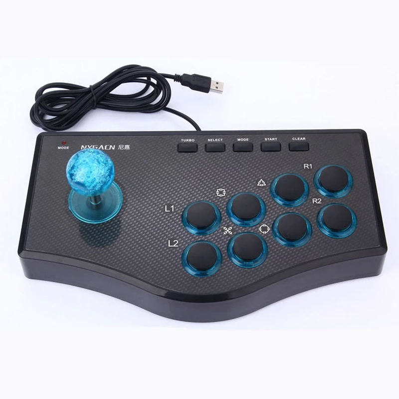 Retro Arcade Game Rocker Joystick USB Wired Game Controller for PS2 PS3 PC Android Smart Tv Computer PC Gamepad Gaming Console