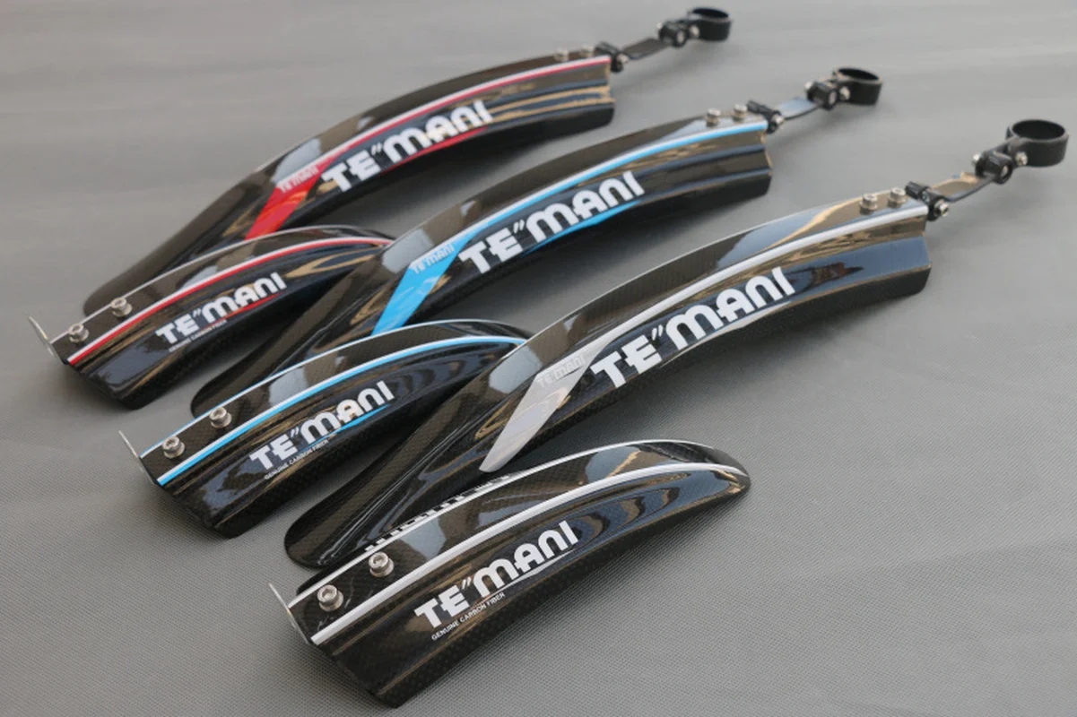 

Bicycle Fenders Front Rear Mudguard 3K Glossy Carbon Fiber Aluminum Alloy Fasteners Tough Mountain Bicycle Fender Bicycle Parts