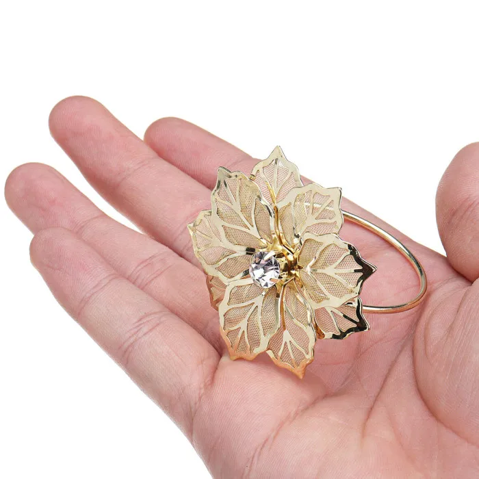12 шт. Цветочные металлические кольца держатель для салфеток вечерние свадебные полотенца кольцо для стола THIN889