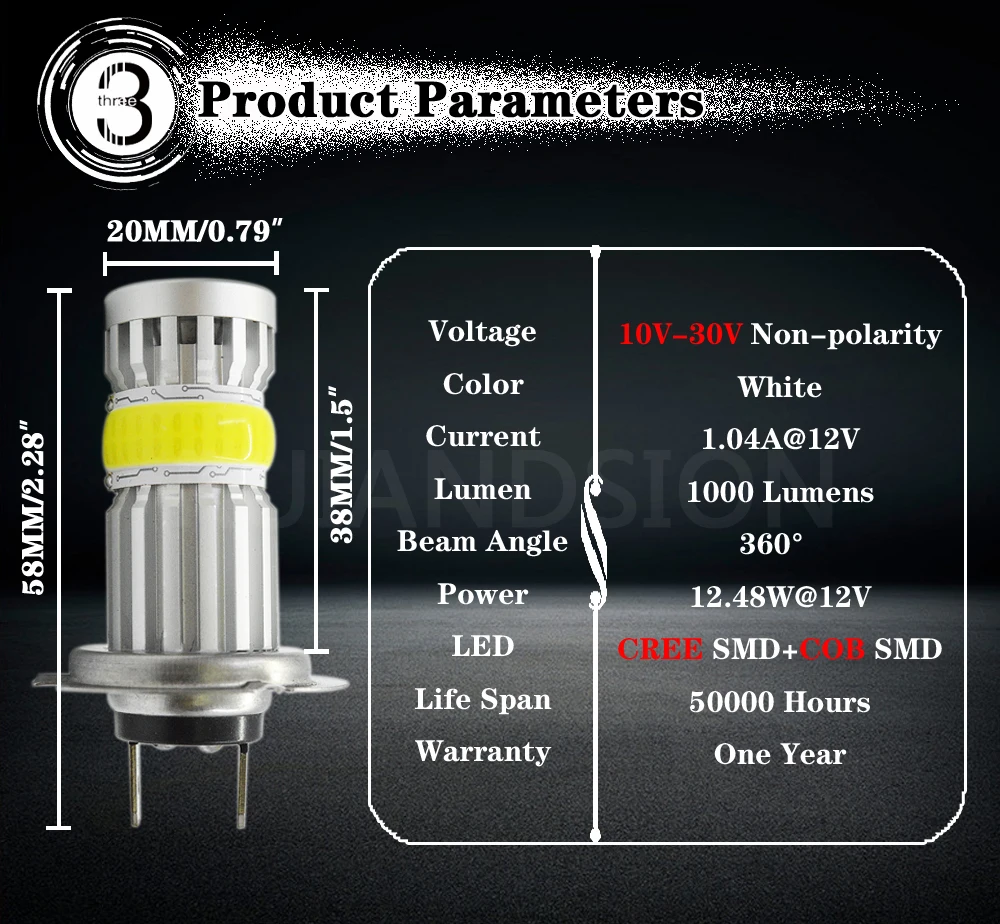 2x неполярность 10-30 в 12 Вт Автомобильная противотуманная фара H9 H8 Led H11 Led H7 C'ree+ бескорпусный чип СВЕТОДИОД Canbus 1000LM день светодиодные противотуманные фары 6000K