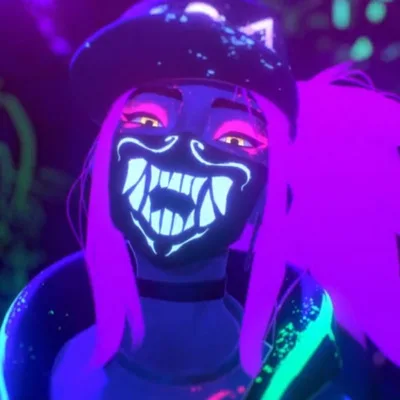 Jeu KDA K/DA Akali masque Assassin S8 bleu vert visage veilleuses косплей реквизит для костюмов светящаяся