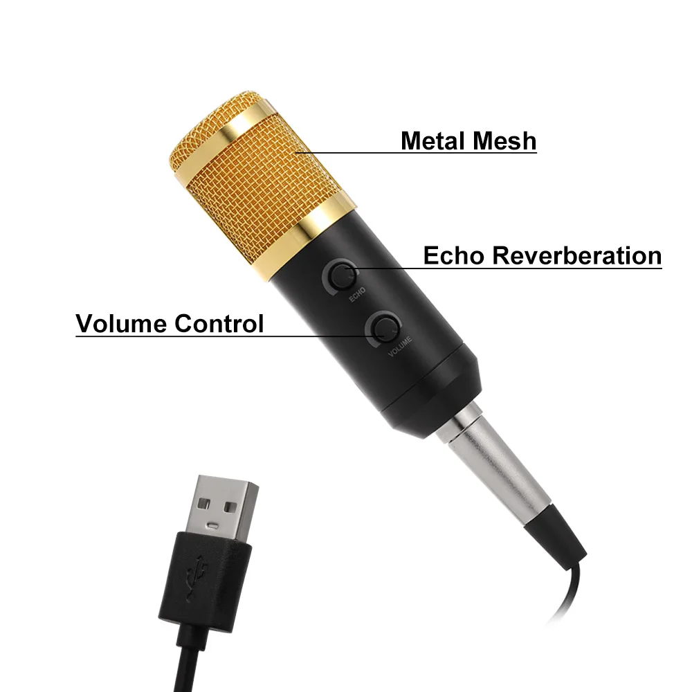 USB конденсаторный микрофон USB Запись микрофон Plug& Play для домашней студии голосовой чат запись встречи компьютерный микрофон
