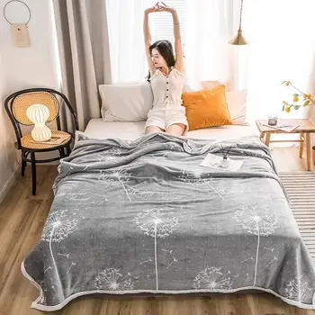 

J bedspread blanket 200x230cm High Density Super Soft Flannel Blanket to on for the sofa/Bed/Car Portable Plaids