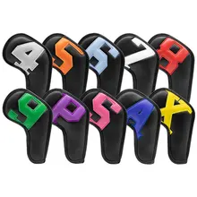 

2021New Golf Club Set Golf Iron cover 9Pcs Set PU Leather Waterproof No.4/5/6/7/8/9/P/S/A