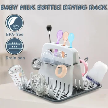 

Baby Milk Bottles Drying Rack Portable Cleaning Dryer Storage Holder Multi-layer Detachable with Drain Tray Drying Rack for Kids