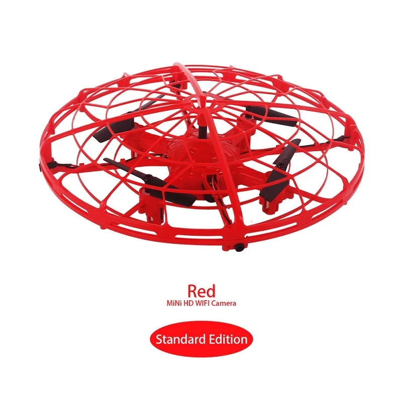 Red Standard F66 мини-Дрон, новейшие часы с одной рукой, Радиоуправляемый Дрон, светодиодный светильник, датчик жестов, НЛО, HD камера, Дрон, самолет, Квадрокоптер, игрушка для детей - Цвет: Red Standard