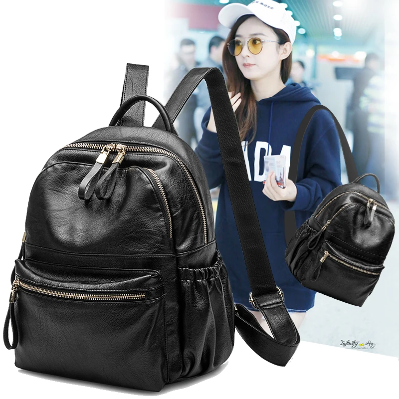 Women Backpacks Shoulder Bag Leather Preppy Female Ladies Backpack Shoulder Bag Simple School Bags Travel Rucksack mochila