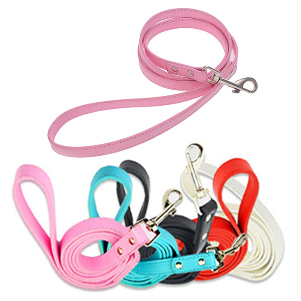 

Pu Leather Material Leash Dog Lead Running Safety Light Weight and Comfortable Puppy Cat Pet Collar Long Walking Belt
