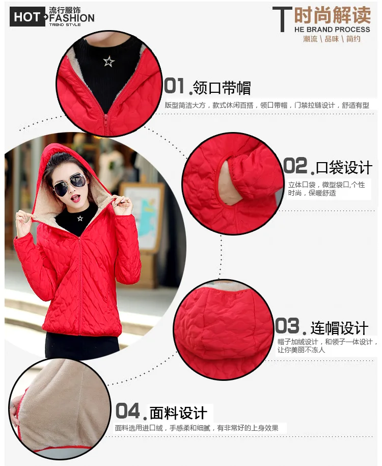 Autumn And Winter New Style Korean-style Short Slim Fit Cotton-padded Clothes Women's Berber Fleece Cotton Coat Students Ho