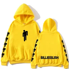 Новинка,, худи Billie Eilish с длинным рукавом, одноцветные толстовки с капюшоном,,, повседневные трендовые уличные толстовки