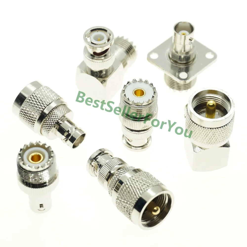 BNC штекер гнездо до UHF SO239 PL259 RF разъем адаптер прямоугольный тестовый преобразователь|Соединители| |