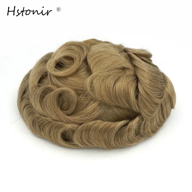 Hstonir тонкая кожа Наращивание натуральных волос Toupee Топ Синтетическое закрытие