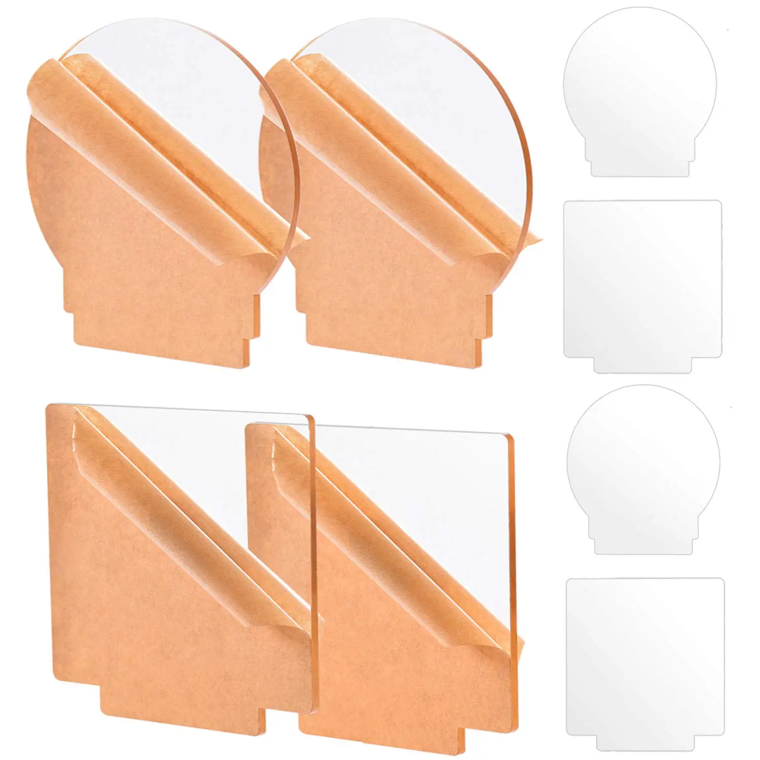 4Pack plastic acrylic sheet Clear cast round panel Thick (4mm) for LED light base signs DIY display projects craft 150x130mm