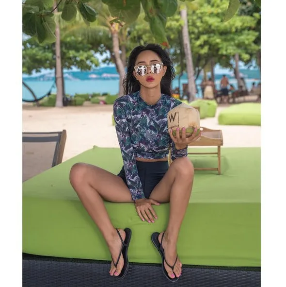 

2019 Korean-style Bathing Suit Women's New Style Online Celebrity-Immortal Split Type Two-Piece Swimwear Hot Springs Long Sleeve