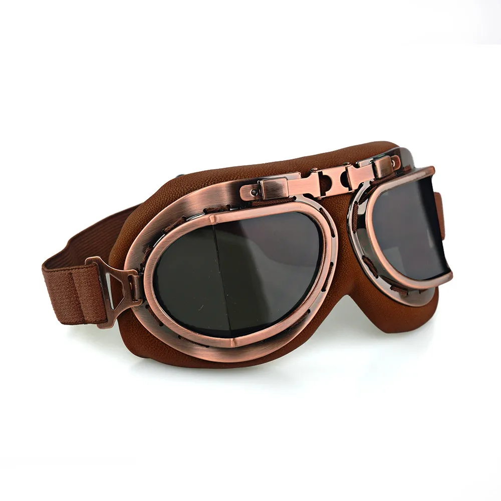 Smoke lens Шлем очки мотоцикл очки Мотокросс стимпанк Второй мировой войны Ретро ATV Cruiser внедорожные очки Googles очки для катания на коньках - Цвет: Smoke lens