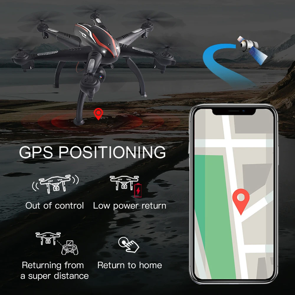 L100 дрона с дистанционным управлением 2,4G 720P 1080P широкоугольный WiFi FPV Камера 6-осевой gps Дрон Авто следовать Радиоуправляемый гексакоптер Электроника RC игрушки для взрослых и детей