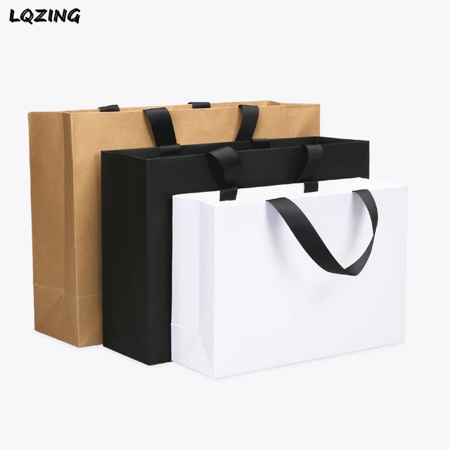 Large White/Black/Kraft Paper Bags Thick Wedding Favor Box