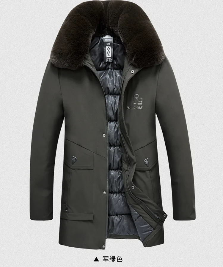 Daddy Clothes Winter Coat Middle-aged MEN'S Cotton-padded Coat Thick Winter Large Fur Collar Cotton Coat Middle-aged Warm Cotton