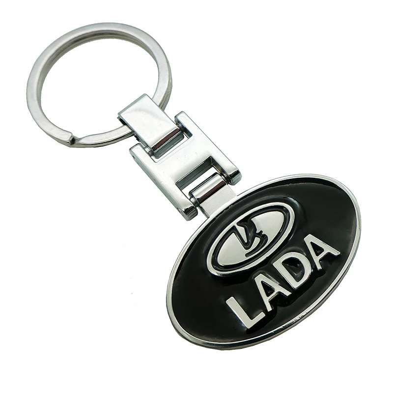 3D auto Car KeyChain Key Ring Keyring styling For Lada Niva Kalina Priora Granta Largus Vaz Samara 2110 Chain Ring Accessories - Название цвета: Черный